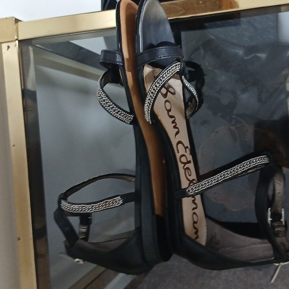 Sam Edelman black chained strappy sandals size 8 - Picture 8 of 14